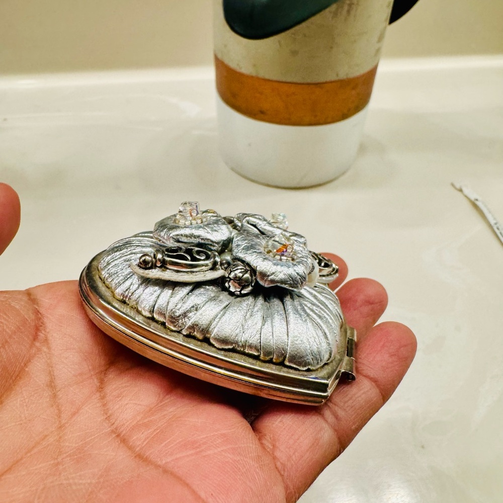 Silver Floral Trinket Box